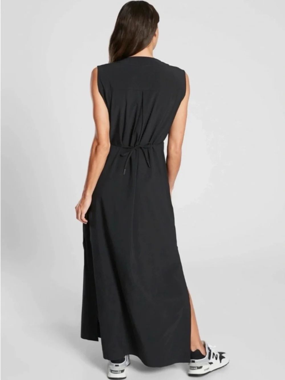 Athleta Marlow Black Maxi Dress with V-Neck, XS Petite - Picture 2 of 7